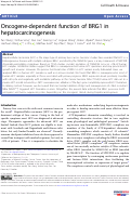 Cover page: Oncogene-dependent function of BRG1 in hepatocarcinogenesis