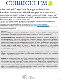 Cover page: A Formalized Three-Year Emergency Medicine Residency Musculoskeletal Emergencies Curriculum