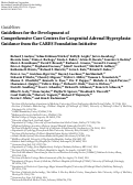 Cover page: Guidelines for the Development of Comprehensive Care Centers for Congenital Adrenal Hyperplasia: Guidance from the CARES Foundation Initiative