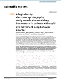 Cover page: A high-density electroencephalography study reveals abnormal sleep homeostasis in patients with rapid eye movement sleep behavior disorder
