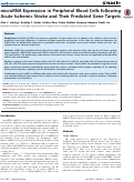 Cover page: microRNA Expression in Peripheral Blood Cells following Acute Ischemic Stroke and Their Predicted Gene Targets