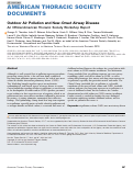 Cover page: Outdoor Air Pollution and New-Onset Airway Disease. An Official American Thoracic Society Workshop Report