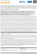 Cover page: Evaluating Demographic Representation in Clinical Trials: Use of the Adaptive Coronavirus Disease 2019 Treatment Trial (ACTT) as a Test Case.