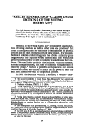 Cover page: "Ability to Influence Claims" under Section 2 of the Voting Rights Act