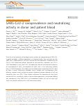 Cover page: SARS-CoV-2 seroprevalence and neutralizing activity in donor and patient blood.