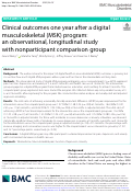 Cover page: Clinical outcomes one year after a digital musculoskeletal (MSK) program: an observational, longitudinal study with nonparticipant comparison group