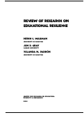 Cover page: Review of Research on Educational Resilience