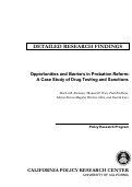 Cover page of Opportunities and Barriers in Probation Reform: A Case Study of Drug Testing and Sanctions
