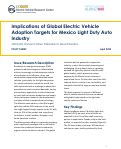 Cover page: Policy Brief: Implications of Global Electric Vehicle Adoption Targets for Mexico Light Duty Auto Industry