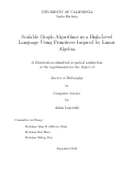 Cover page: Scalable Graph Algorithms in a High-Level Language Using Primitives Inspired by Linear Algebra