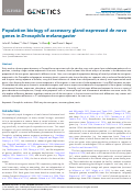 Cover page: Population biology of accessory gland-expressed de novo genes in Drosophila melanogaster