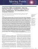 Cover page: Living Donor Kidney Transplantation: Improving Education Outside of Transplant Centers about Live Donor Transplantation—Recommendations from a Consensus Conference