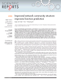 Cover page: Improved network community structure improves function prediction
