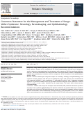 Cover page: Consensus Statement for the Management and Treatment of Sturge-Weber Syndrome: Neurology, Neuroimaging, and Ophthalmology Recommendations