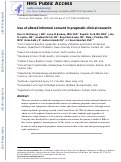 Cover page: Use of altered informed consent in pragmatic clinical research