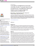 Cover page: Contingency management to promote smoking cessation in people experiencing homelessness: Leveraging the electronic health record in a pilot, pragmatic randomized controlled trial