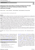 Cover page: Enhancing Social Connectedness in Anxiety and Depression Through Amplification of Positivity: Preliminary Treatment Outcomes and Process of Change