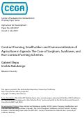 Cover page: Contract Farming, Smallholders and Commercialization of Agriculture in Uganda: The Case of Sorghum, Sunflower, and Rice Contract Farming Schemes.