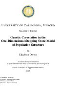 Cover page: Genetic Correlation in the One-Dimensional Stepping Stone Model of Population Structure
