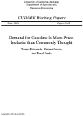 Cover page: Demand for gasoline is more price-inelastic than commonly thought