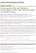Cover page: Cardiovascular Risk and Resilience Among Black Adults: Rationale and Design of the MECA Study