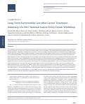 Cover page: Long-Term Survivorship Care After Cancer Treatment - Summary of a 2017 National Cancer Policy Forum Workshop