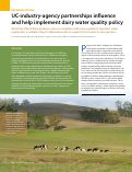 Cover page: UC-industry-agency partnerships influence and help implement dairy water quality policy