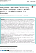Cover page: Mergeomics: a web server for identifying pathological pathways, networks, and key regulators via multidimensional data integration