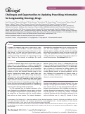 Cover page: Challenges and Opportunities to Updating Prescribing Information for Longstanding Oncology Drugs.