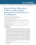 Cover page: Racial/Ethnic Disparities in Mutual Help Group Participation for Substance Use Problems.