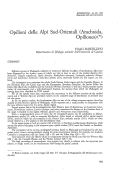 Cover page: Opilioni delle Alpi Sud-Orientali (Arachnida, Opiliones)
