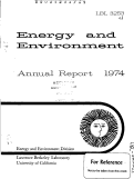 Cover page: ENERGY AND ENVIRONMENT ANNUAL REPORT 1974