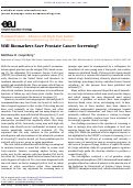 Cover page: Will Biomarkers Save Prostate Cancer Screening?