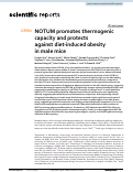 Cover page: NOTUM promotes thermogenic capacity and protects against diet-induced obesity in male mice