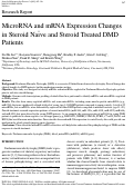 Cover page: MicroRNA and mRNA Expression Changes in Steroid Naïve and Steroid Treated DMD Patients.