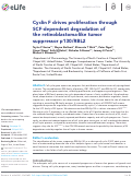 Cover page: Cyclin F drives proliferation through SCF-dependent degradation of the retinoblastoma-like tumor suppressor p130/RBL2