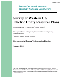 Cover page: Survey of Western U.S. Electric Utility Resource Plans