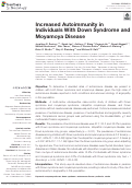 Cover page: Increased Autoimmunity in Individuals With Down Syndrome and Moyamoya Disease