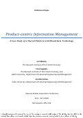 Cover page: Product-centric Information Management: A Case Study of a Shared Platform with Blockchain Technology