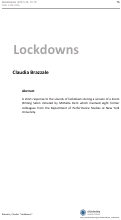 Cover page: Lockdowns