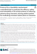 Cover page: Protocol for a feasibility randomized controlled trial to evaluate the efficacy, safety and tolerability of N-acetylcysteine in reducing adverse drug reactions among adults treated for multidrug-resistant tuberculosis in Tanzania