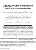 Cover page: Volume changes and brain‐behavior relationships in white matter and subcortical gray matter in children with prenatal alcohol exposure