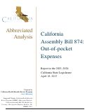 Cover page of Analysis of California Assembly Bill 874: Out-of-pocket Expenses