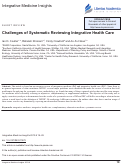 Cover page: Challenges of Systematic Reviewing Integrative Health Care