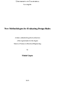 Cover page: New Methodologies for Evaluating Design Rules
