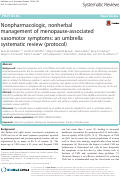 Cover page: Nonpharmacologic, nonherbal management of menopause-associated vasomotor symptoms: an umbrella systematic review (protocol)