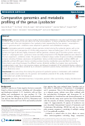 Cover page: Comparative genomics and metabolic profiling of the genus Lysobacter