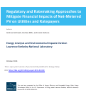 Cover page: Regulatory and ratemaking approaches to mitigate financial impacts of net-metered PV on utilities and ratepayers
