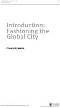 Cover page: Introduction: Fashioning the Global City