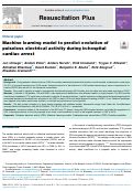 Cover page: Machine learning model to predict evolution of pulseless electrical activity during in-hospital cardiac arrest.